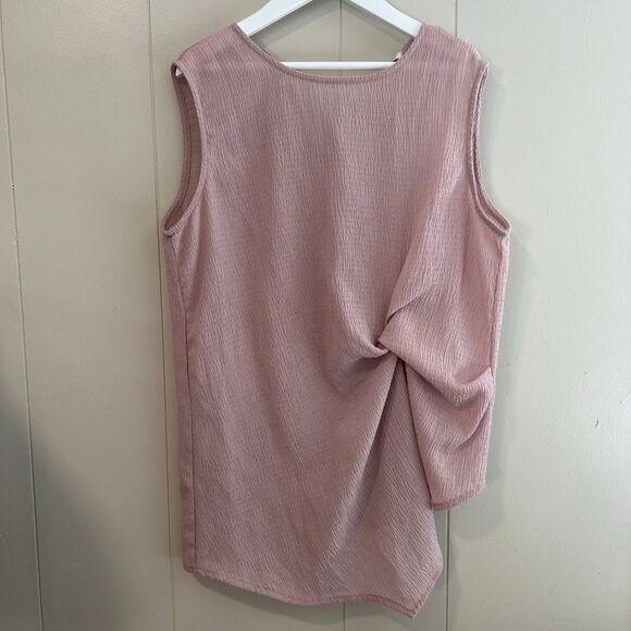 YaYa & Co. Textured Dusty Rose Sleeveless Blouse Women’s Top - Picture 2 of 7
